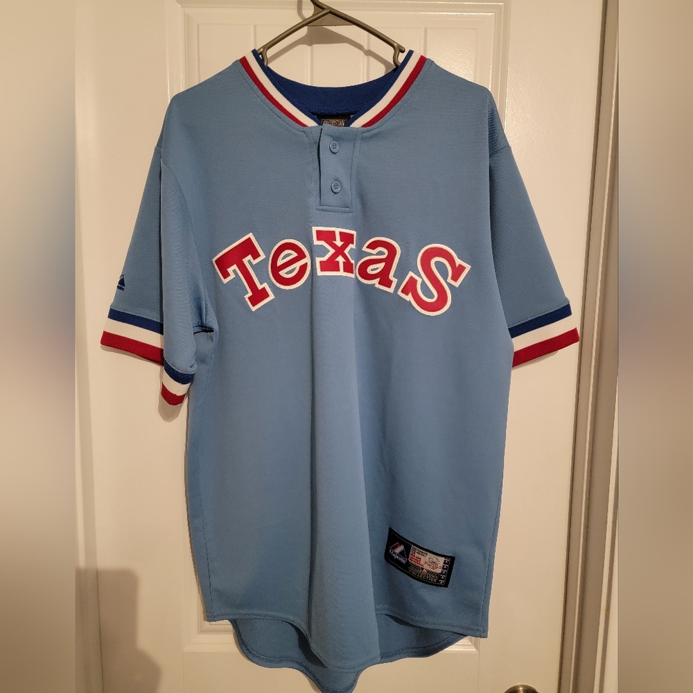 Nolan Ryan Texas Rangers#34 Majestic CooperstownCollection Throwback Jersey. MED